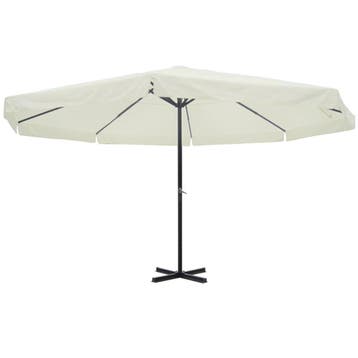 vidaXL Parasol Samos 500 cm aluminium wit, Verzenden, Nieuw