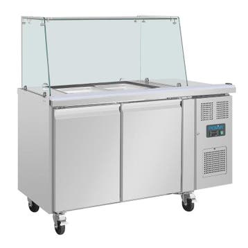 Polar U-serie tweedeurs saladette met vierkant kuchscherm, Verzenden, Nieuw in verpakking, Koelen en Vriezen