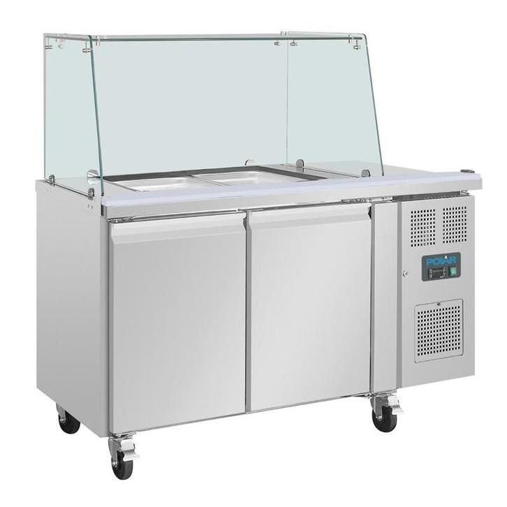 Polar U-serie tweedeurs saladette met vierkant kuchscherm, Articles professionnels, Horeca | Équipement de cuisine, Envoi