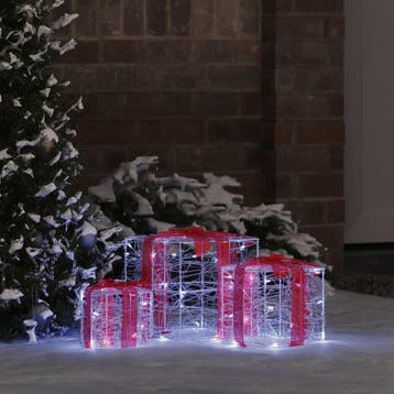 vidaXL 3 st 60 LEDs Koudwit 20 x 20 x 20 cm Acryl, Hobby en Vrije tijd, Verzenden, Nieuw