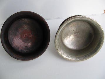 Two tea bowls - Bois, Argent - Tibet - First half 20th