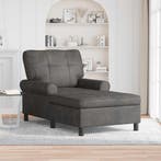 vidaXL Chaise Lounge met kussen Zwart 91 x 157 x 91 cm, Verzenden, Nieuw