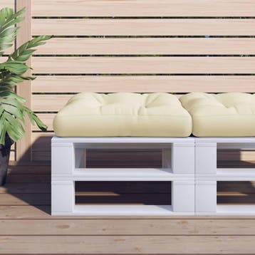 vidaXL Palletkussen 60x61,5x10 cm stof crèmekleurig, Huis en Inrichting, Verzenden, Nieuw