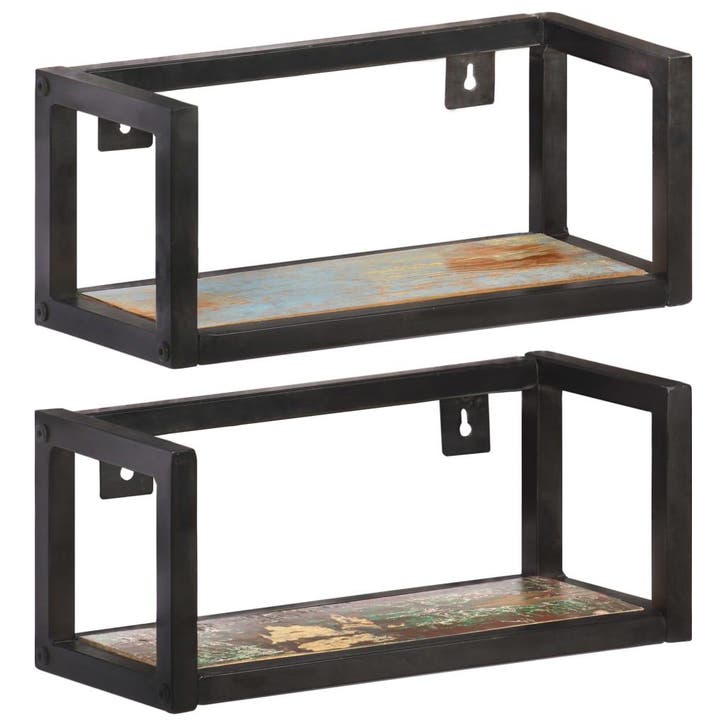 vidaXL Wandschappen 2 st 40 cm massief gerecycled hout, Maison & Meubles, Armoires | Armoires murales, Envoi