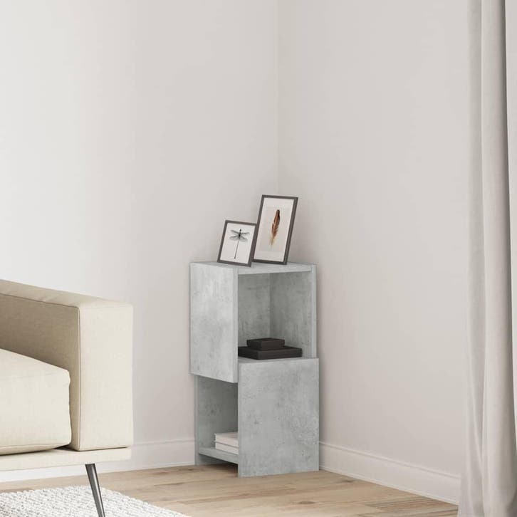 vidaXL Hoekkast Beton Grijs 25,5x25x55cm Bewerkt hout, Huis en Inrichting, Kasten | Overige, Nieuw, Verzenden