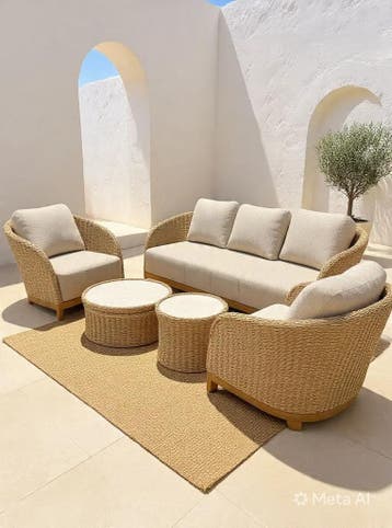 Luxe Loungeset aluminium met weersbestendige kussens 195x..., Ophalen of Verzenden, Nieuw