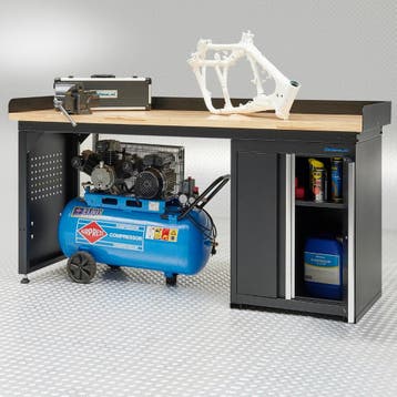 Datona Werkbank 200 cm 1 kast deuren met bamboe - Datona -, Ophalen of Verzenden, Nieuw