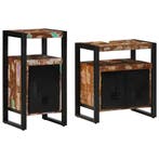 vidaXL Badkamermeubel Set 2 pcs Bruin Massief hergebruikt, Verzenden, Nieuw