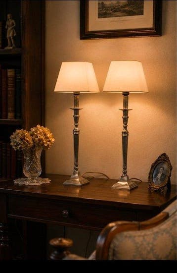 Lampe de table (2) - Plaqué(e) argent