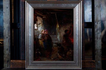 Carl Hoff (1807-1862) - Wachten bij de Smid - No Reserve, Antiek en Kunst