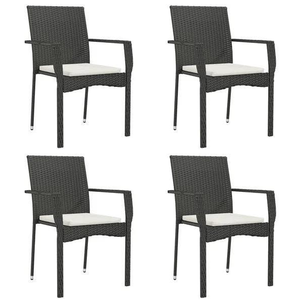 Tuinstoelen 4x Zwart | Retour Deal 66% Korting!, Tuin en Terras, Tuinstoelen, Nieuw, Rotan, Verzenden