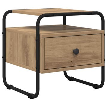 vidaXL Nachtkastje Artisanaal eiken Bewerkt hout, Verzenden, Nieuw