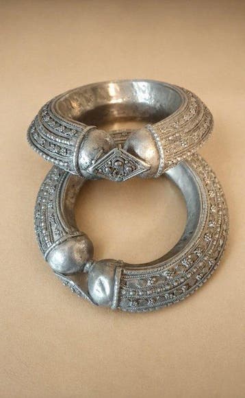 Traditionele Jemenitische enkelbanden – 338 g - Zilver -