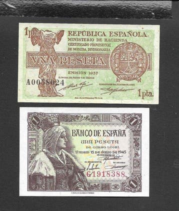 Spanje. - 4 x 1 Pesetas - various dates (Zonder