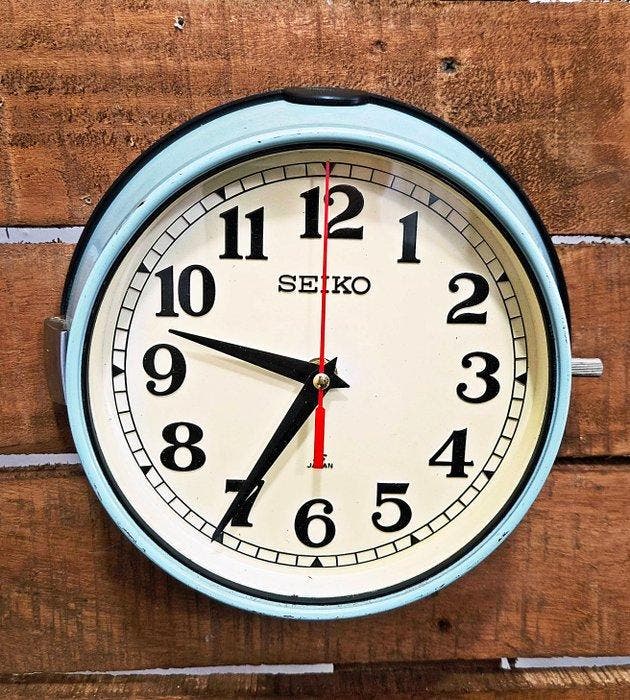 Wandklok - Staal - 1990-2000 - Seikosha CO. LTD Seiko, Antiquités & Art, Antiquités | Assiettes décoratives & Carrelages