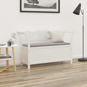 vidaXL Bankje 107x45x75,5 cm massief vurenhout wit, Verzenden