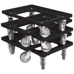 Dolly 60x40x15 zwart met 4 rubberen zwenkwielen nieuw Set, Articles professionnels, Ophalen of Verzenden