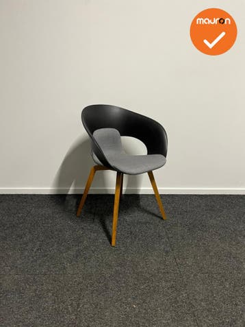 Skandiform Deli vergaderstoel - Grijs/zwarte stoel met houte, Ophalen of Verzenden, Stoel