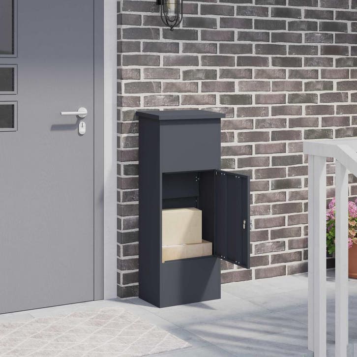 vidaXL Pakket Inwerpkoker Antraciet 44,5 x 29 x 110,5 cm, Tuin en Terras, Brievenbussen, Nieuw, Verzenden
