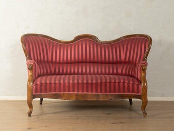 Sofa - Hout, Textiel - Biedermeier-salonbank, Antiek en Kunst