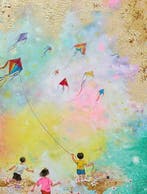 Nguyen T.H (1988) - Les Cerfs-Volants 80 60 cm.