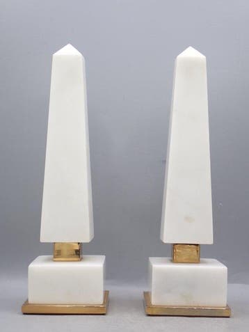 Figuur - Pair of obelisks (2) - Carrara marmer