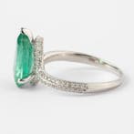 Bague tendance - 14 carats Or blanc - 2.68ct. tw. Émeraude -, Bijoux, Sacs & Beauté
