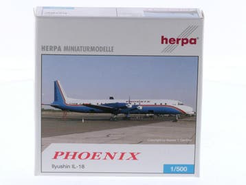 Schaal 1:500 Herpa 514910 Ilyushin IL-18 Phoenix Reg. EX-..., Ophalen of Verzenden