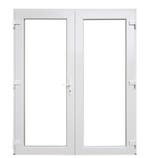 PVC  Dubbele deur Premium Plus b200xh215 cm Wit, Gevelraam of Ruit, Nieuw, Dubbelglas, 160 cm of meer