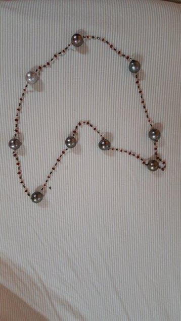 Kraagketting - 18 karaat Geel goud Parel - Diamant