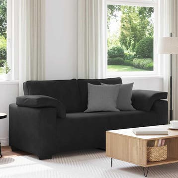 vidaXL Loveseat bank / zetel 180x77x82 cm fluweel zwart, Verzenden