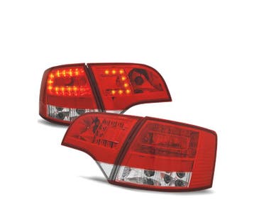 FEUX ARRIÈRE POUR AUDI A4 B7 AVANT 05-08 LED ROUGE CHROMÉ, Verzenden