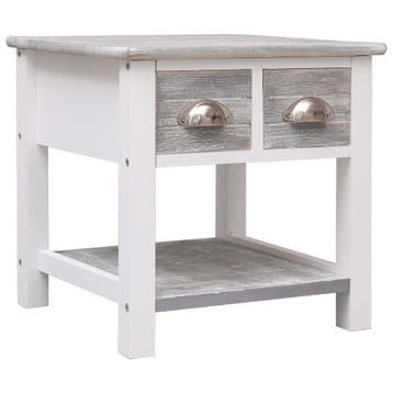 vidaXL Bijzettafel 40x40x40 cm paulowniahout grijs, Verzenden