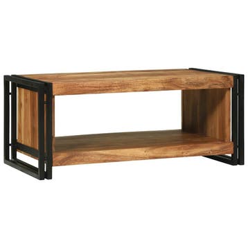 vidaXL Salontafel Bruin 90 x 50 x 38 cm Massief Acacia Hout, Huis en Inrichting, Tafels | Salontafels, Verzenden, Nieuw