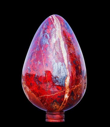 24 kg Rode Jaspiliet Kristal Ei (33,5 cm) – Massief