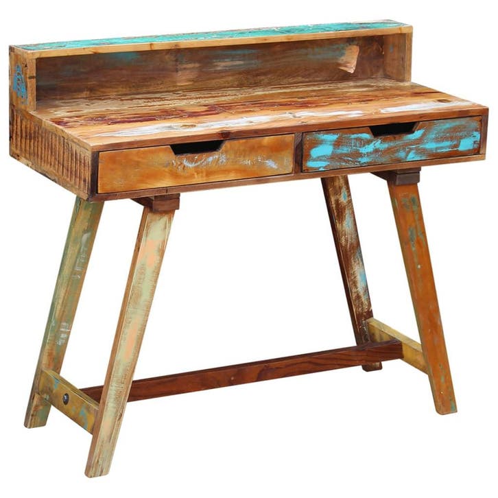 vidaXL Bureau massief gerecycled hout, Huis en Inrichting, Bureaus, Nieuw, Verzenden