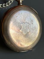 0.800 Silver Antique Pocket Watch with Decorative Chain -