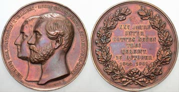 Brons medaille 1869 Schaumburg-lippe Adolf Georg 1860-1893, Verzenden