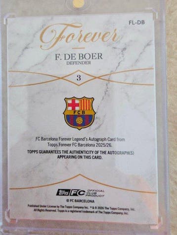 2025/26 Topps Topps Forever FC Barcelona Frank De Boer /99, Nieuw