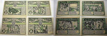 Serie von 10 Pf, 25 Pf, 50 Pf en 1 Mark ohne Jahr duitse..., Postzegels en Munten, Verzenden