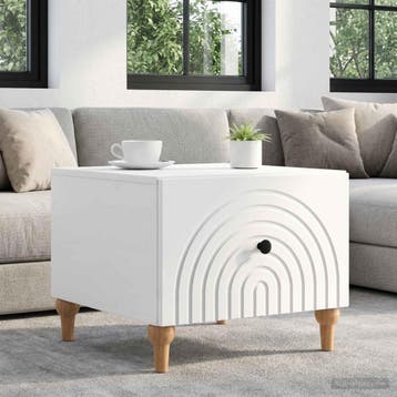 vidaXL Salontafel met lade Hoogglans Wit 49 x 50 x 40 cm, Verzenden