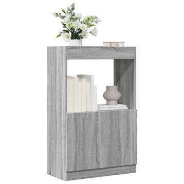vidaXL Hoge kast 63x33x100 cm bewerkt hout grijs sonoma, Verzenden, Nieuw