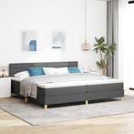 vidaXL LED Box Spring Bed met hoofdeinde Donkergrijs 200 x, Verzenden, Nieuw