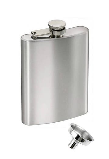 Zakflesje Mini Trechter 118 ml 4 Oz RVS Flesje Platvink Zakf, Ophalen of Verzenden, Nieuw
