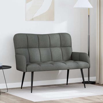 vidaXL 2-Zits Sofa Donkergrijs 115 x 61 x 87 cm Stof, Verzenden, Nieuw