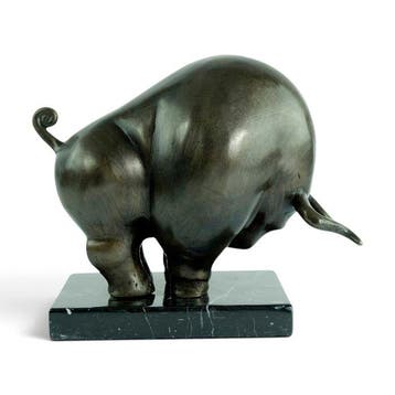 Sculpture, Charging Bull inspired by Botero - 16 cm -