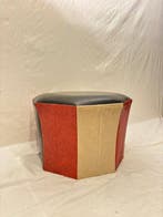 Pouf - Cuir - Tabouret vintage des années 60