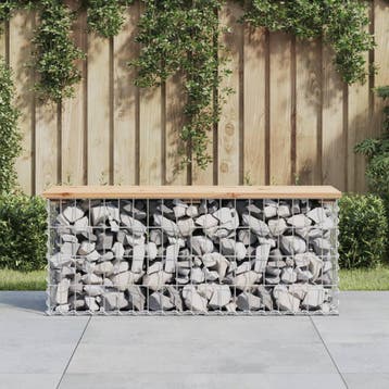 vidaXL Tuinbank schanskorfontwerp 103x31,5x42 cm massief, Verzenden