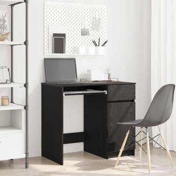 vidaXL Bureau 86x49x76 cm spaanplaat zwart eikenkleurig, Verzenden
