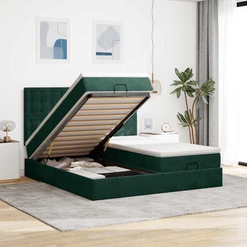 vidaXL Ottoman bed met matrassen 160x200cm fluweel, Huis en Inrichting, Slaapkamer | Bedden, Verzenden, Nieuw